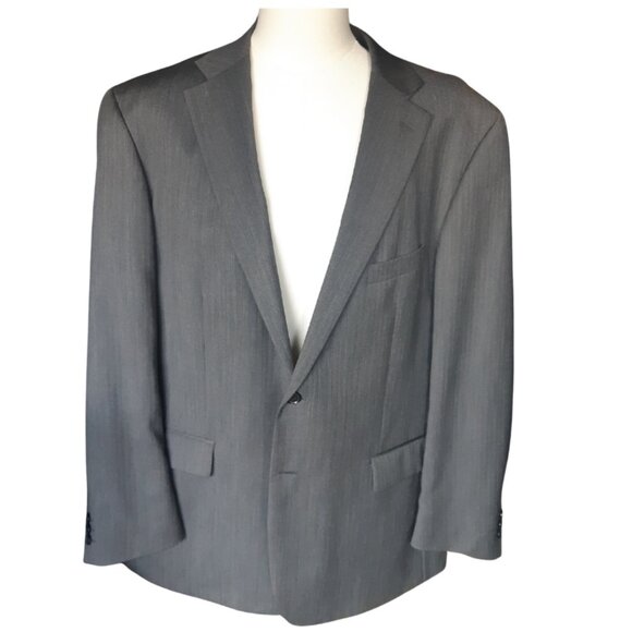 Boulevard Club SZ 46R 100% Wool Light Charcoal Herringbone Men's Sport Jacket - Picture 1 of 14